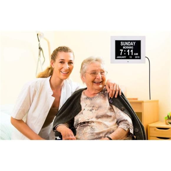 Digital Clock with Date and Day of Week,Digital Clock Large Display Large Number - Picture 5 of 6